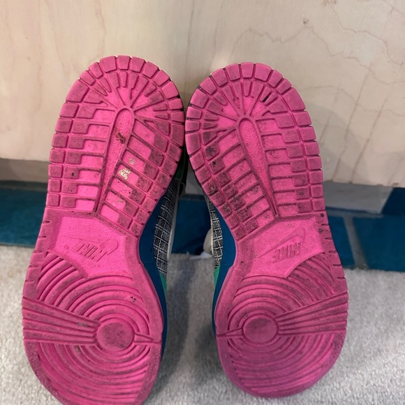 Nike Women’s Dunk High 6.0 'Neon Green Pink' Multicolor High-Top Sneakers 7.5 - Picture 4 of 6